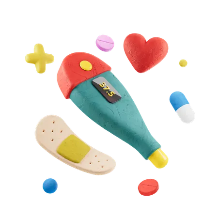 Digital Thermometer  3D Icon