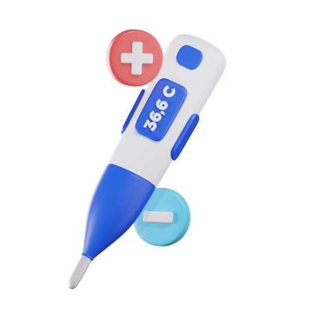 Digital Thermometer 3D Icon