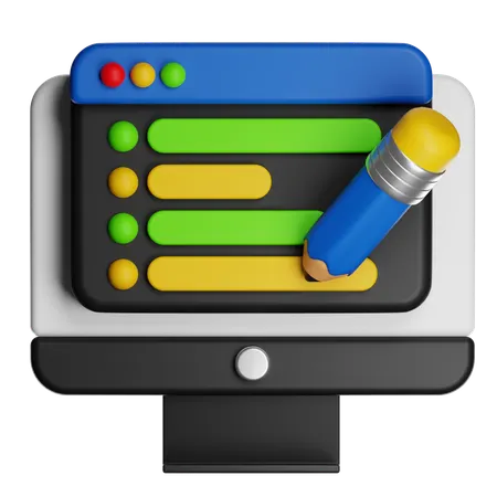 Digital To Do List On Screen  3D Icon
