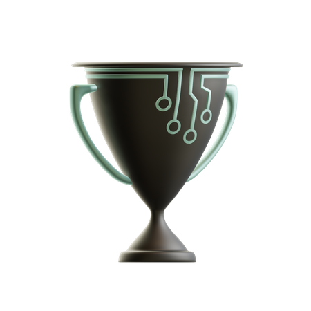 Digital trophy  3D Illustration