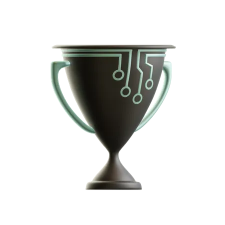 Digital trophy  3D Illustration