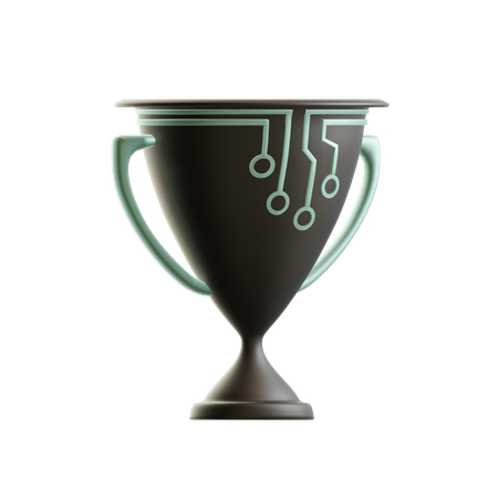 Digital trophy 3D Illustration