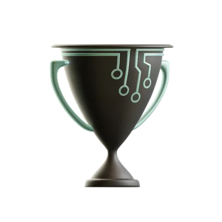 Digital trophy 3D Illustration