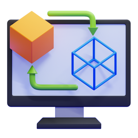 Digital Twin  3D Icon