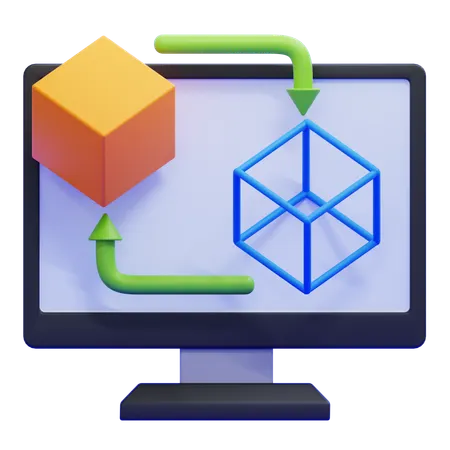 Digital Twin  3D Icon