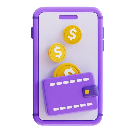 3 D Rendering Digital Wallet Icon 3D Icon