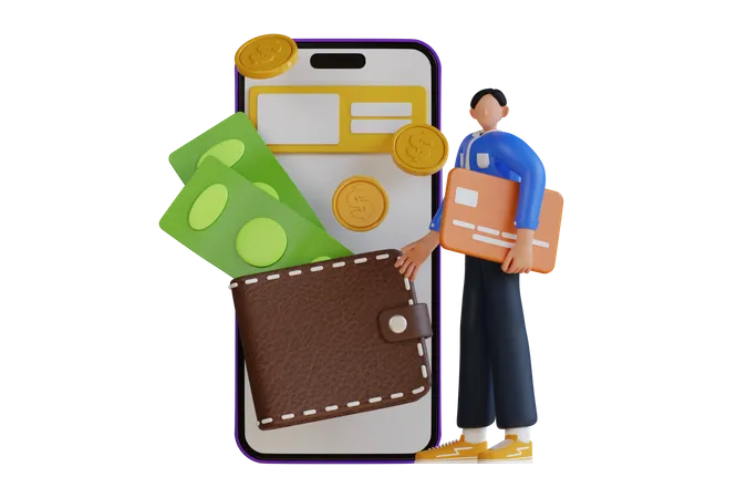 Digital wallet  3D Illustration