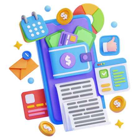 Digital Wallet And Finance  3D Icon