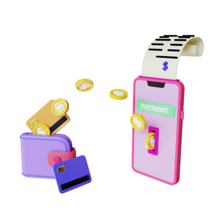 Digital Wallet Payment  3D Illustration