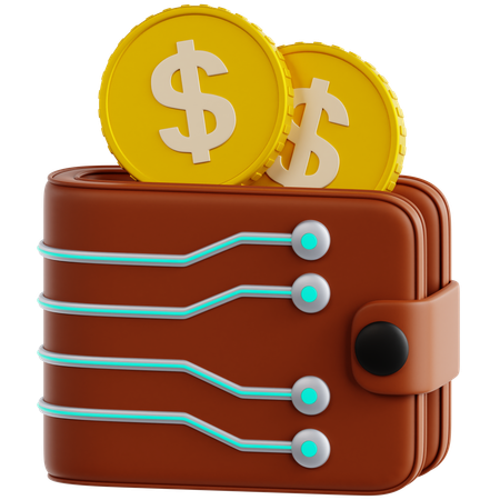 Digital Wallet With Coin  3D Icon