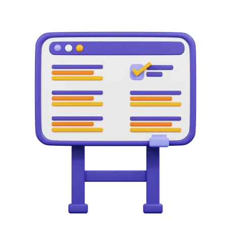 Digital Whiteboard  3D Icon