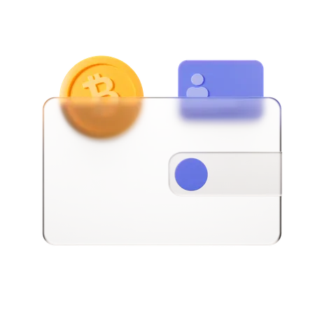 Bitcoin Wallet Informationen Blockchain Trading 3D Illustration