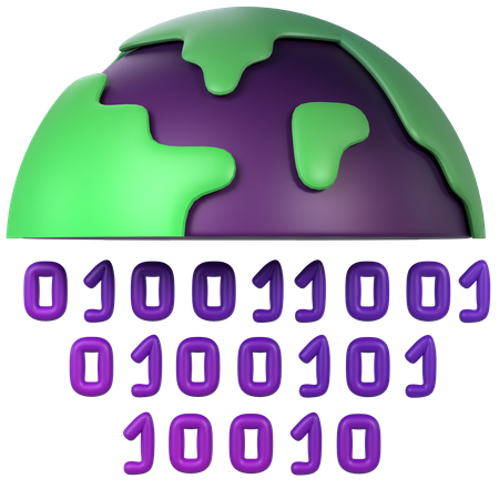 Digitaler Binärcode  3D Icon