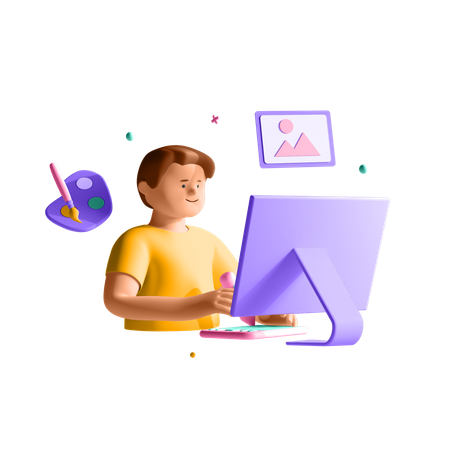Digitaler Künstler männlich  3D Icon