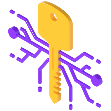 Digitaler Schlüssel  3D Icon