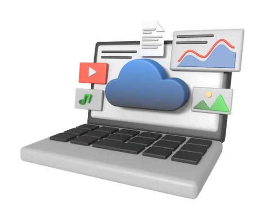 Digitales Asset im Cloud-Speicher  3D Icon