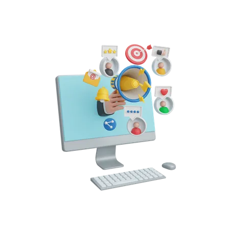 Digitales Marketing  3D Illustration