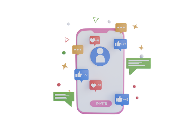 Digitales Social Marketing  3D Icon