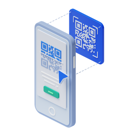 Digitalização de código QR  3D Illustration