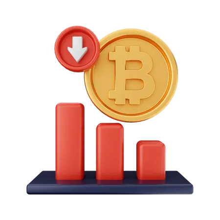 Diminuição de bitcoins  3D Icon