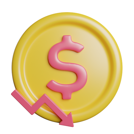 Queda do dólar  3D Icon