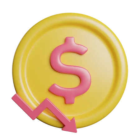 Queda do dólar  3D Icon