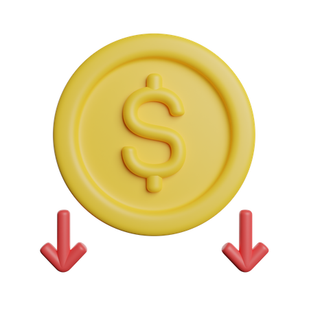 Queda do dólar  3D Icon