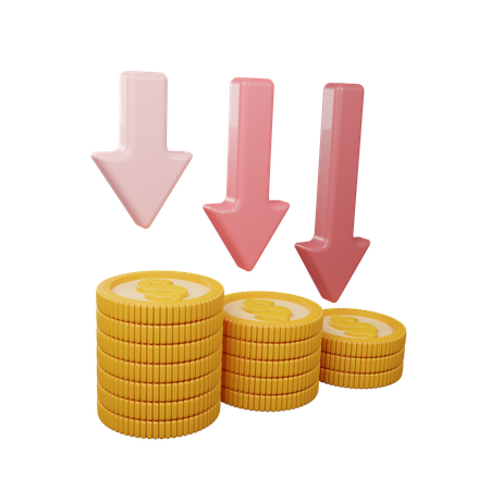 Diminuir dinheiro  3D Icon