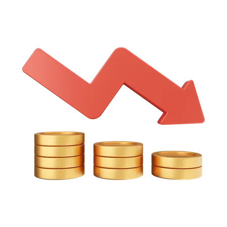 Diminuir o lucro monetário  3D Icon