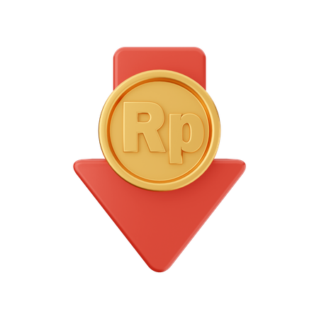 Diminuir rupia  3D Icon