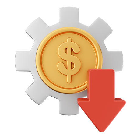 Diminuer le dollar d'argent  3D Icon