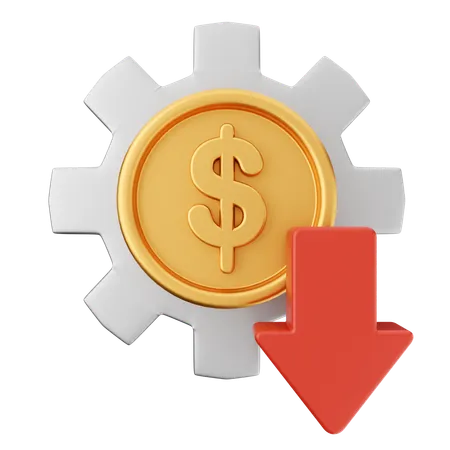 Diminuer le dollar d'argent  3D Icon