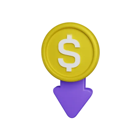 Diminution du dollar  3D Icon