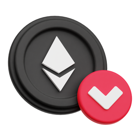 Diminution de la crypto-monnaie Ethereum  3D Icon