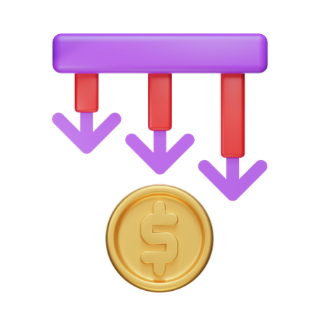 Diminuer le profit  3D Icon