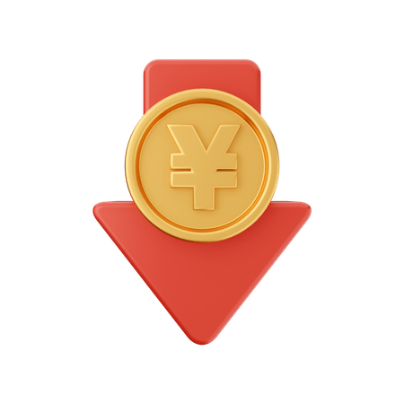 Diminuer le yen  3D Icon