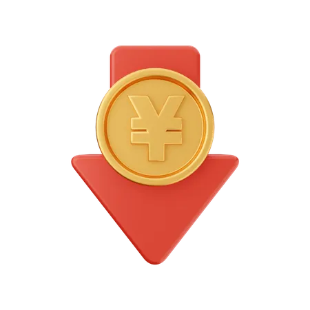 Diminuer le yen  3D Icon