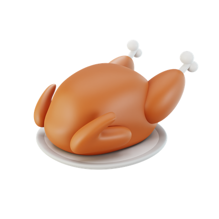 Poulet à la dinde  3D Illustration