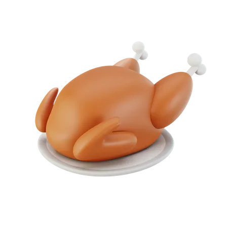 Poulet à la dinde  3D Illustration