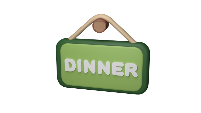 Dîner  3D Icon