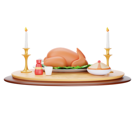 Dîner de Thanksgiving  3D Icon