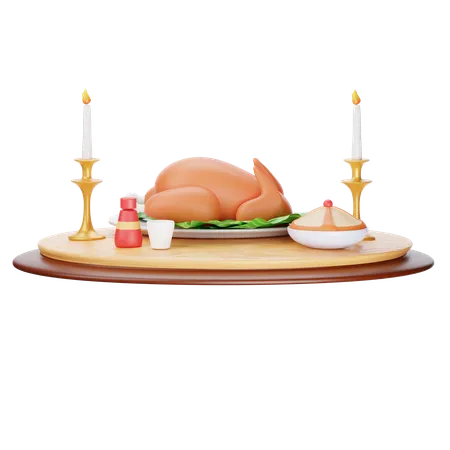 Dîner de Thanksgiving  3D Icon