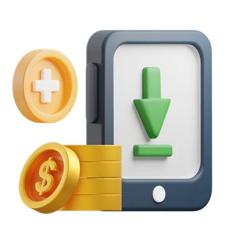 Dinero acreditado  3D Icon