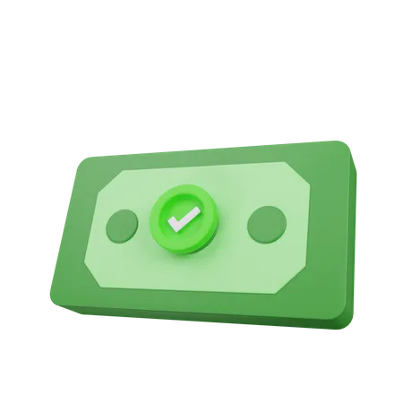 Dinero aprobado  3D Icon