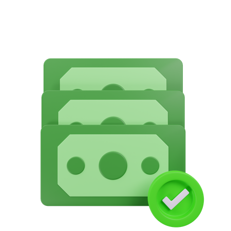Dinero aprobado  3D Icon