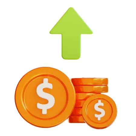 Ganancia de dinero  3D Icon