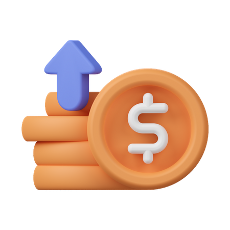 Ganancia de dinero  3D Icon