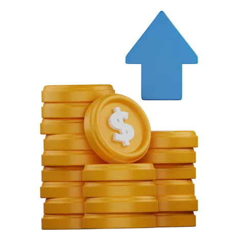 Ganancia de dinero  3D Icon