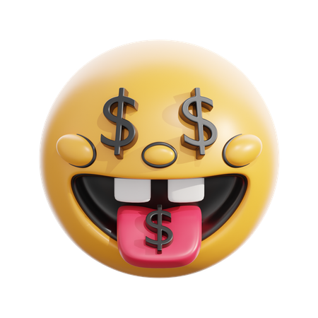 Cara de boca de dinero  3D Icon