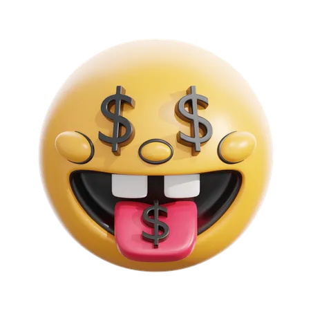 Cara de boca de dinero  3D Icon